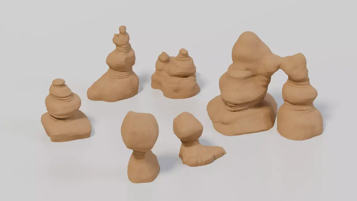 Model Railway - HO Scale Landscape - Thunder Mountain Hoodoos 3D print model