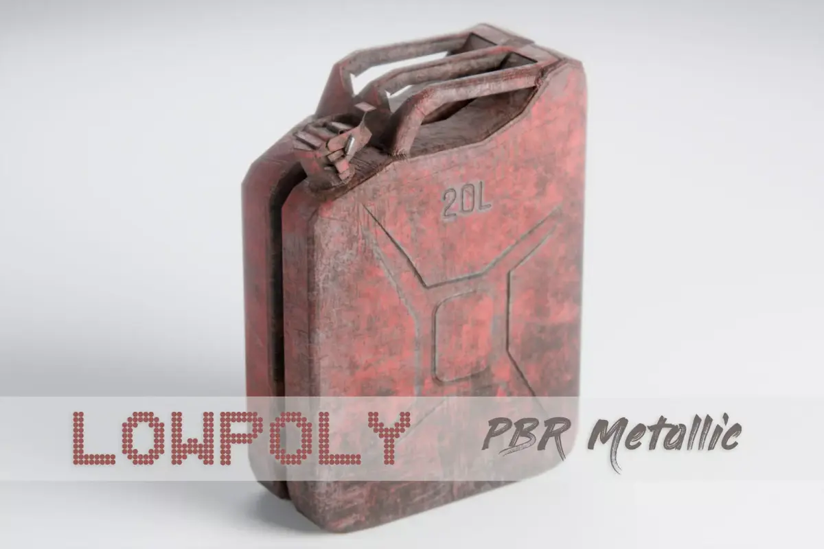 Worn Jerrycan Free low-poly 3D model