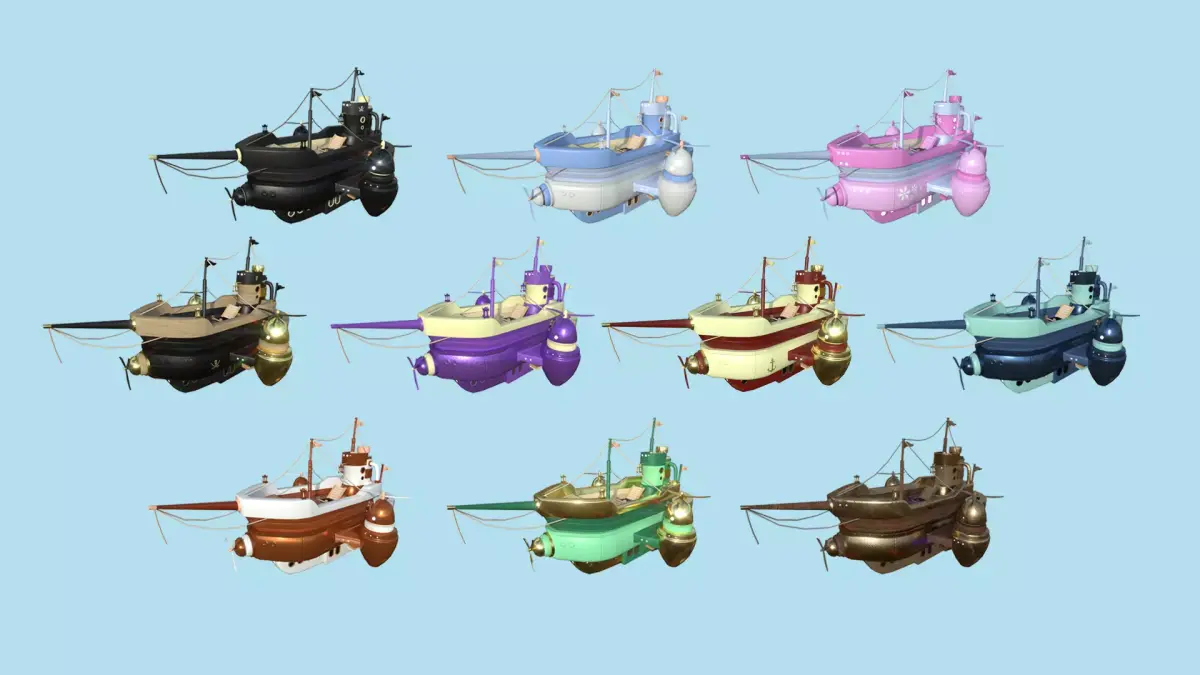 10 Cartoon Airships Collection - Low Poly Ship 3D Model Pack