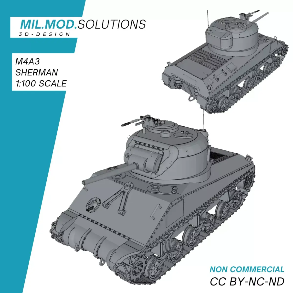 M4A3 Sherman 3D print model