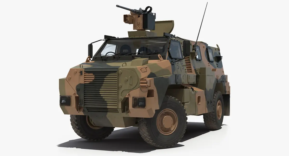 4x4 Bushmaster MR6 Camo Rigged 3D Model