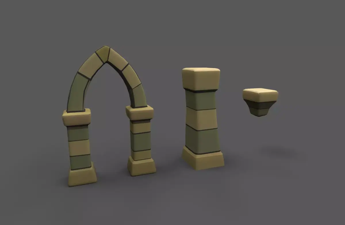 Low Poly Modular Medieval  Low-poly 3D model