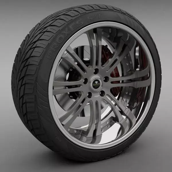 Savini Forged SV-27S Wheel and Tire 3D model