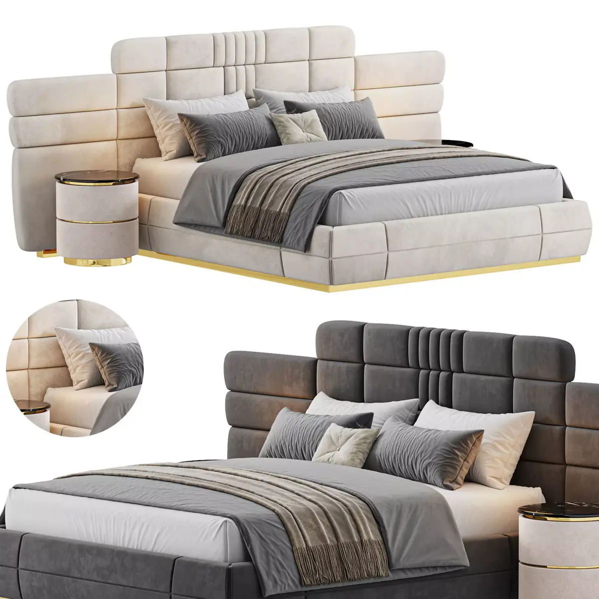 Norton 0801 Bed Low-poly 3D model