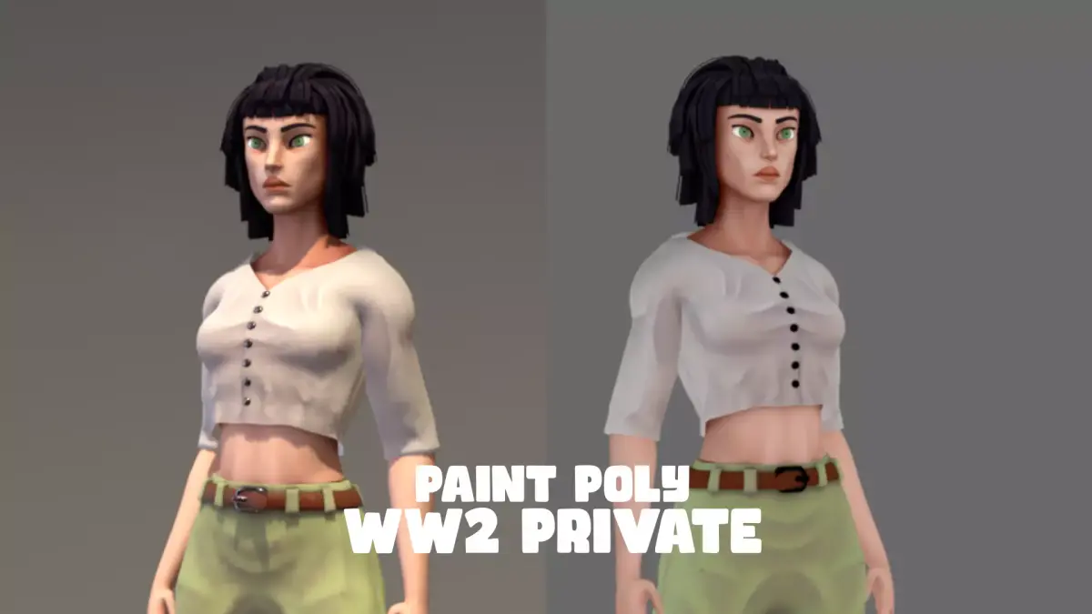 Paint Poly - Female WW2 Private - GameReady Low-poly 3D model