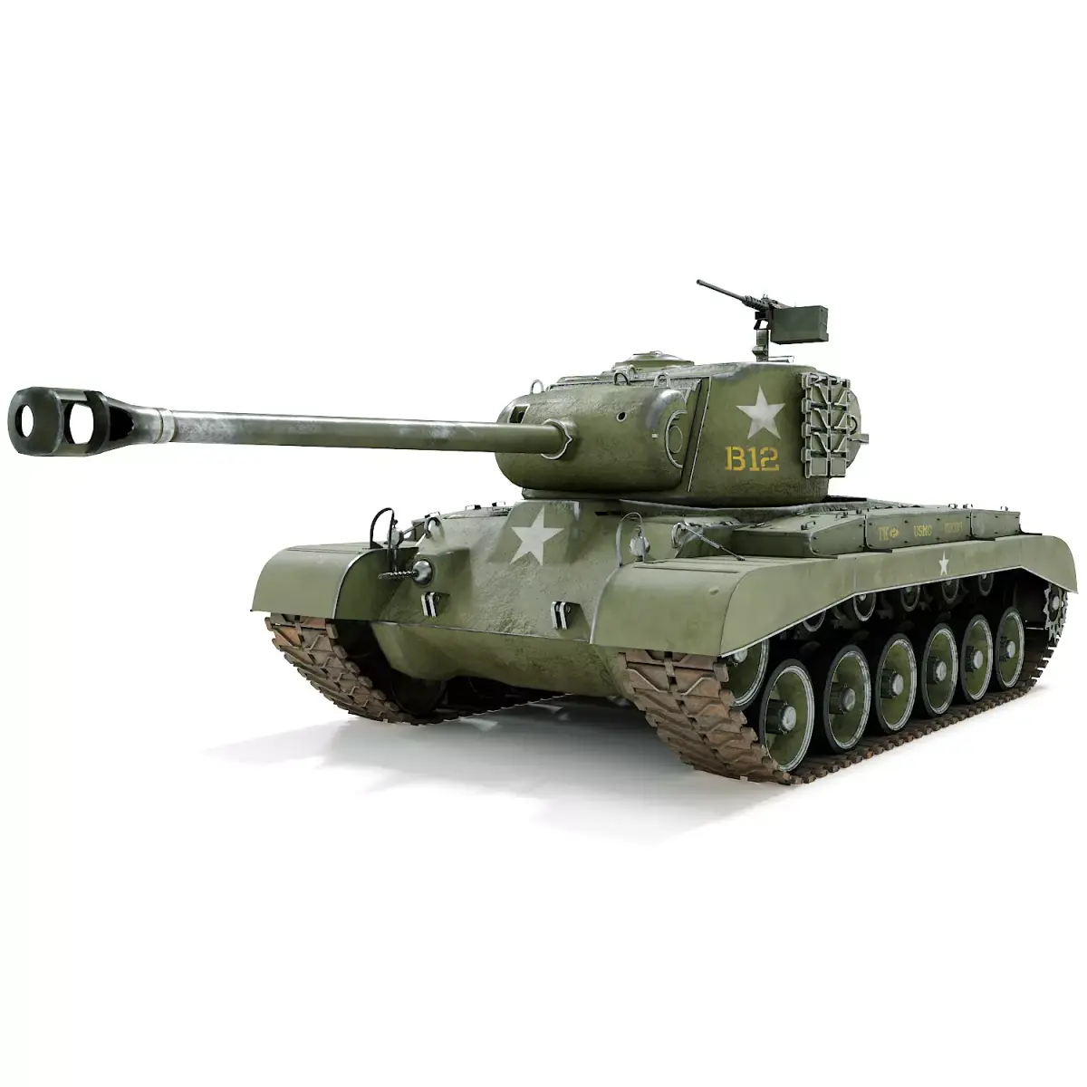 M26 Pershing  Low-poly 3D model
