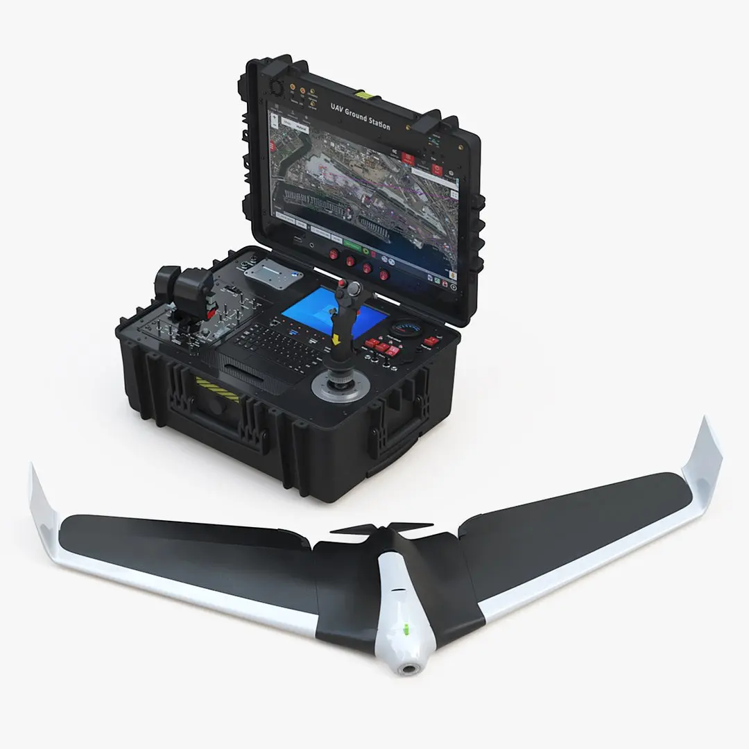 UAV Control Station with Drone 3D model