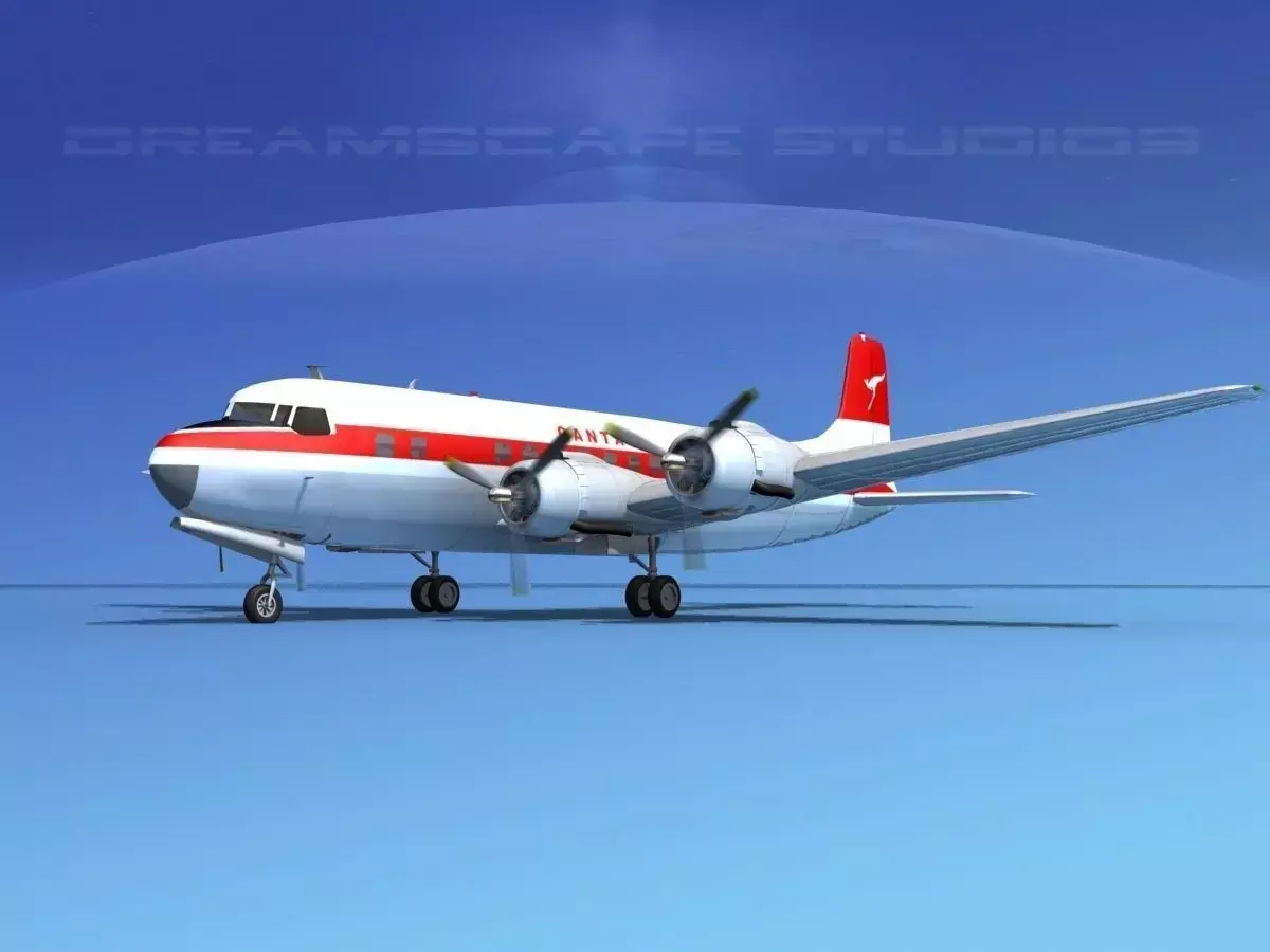 Douglas DC-6 Qantas 3D model