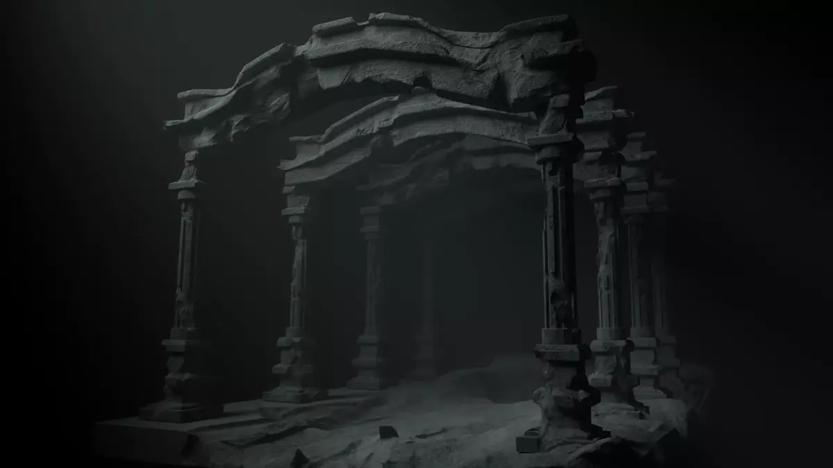 Ancient Temple Ruins High Poly and Low Poly Low-poly 3D model