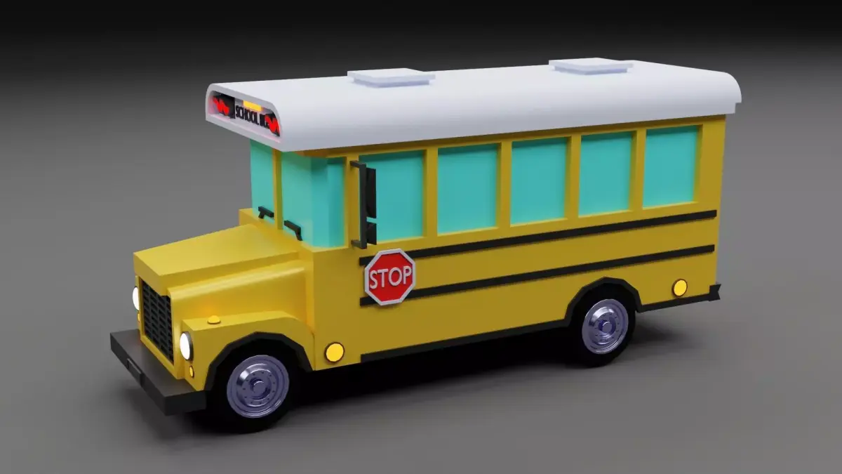 School bus Low-poly 3D model