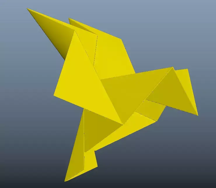 Origami bird model Low-poly 3D model
