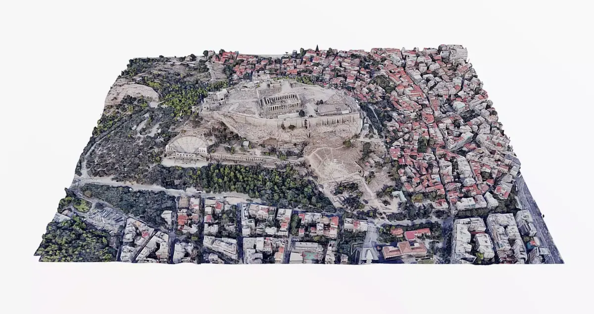Acropolis of Athens - Parthenon- panoramic Low-poly 3D model
