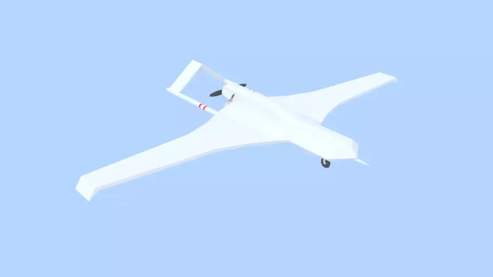 Low Poly Bayraktar TB2 model Low-poly 3D model
