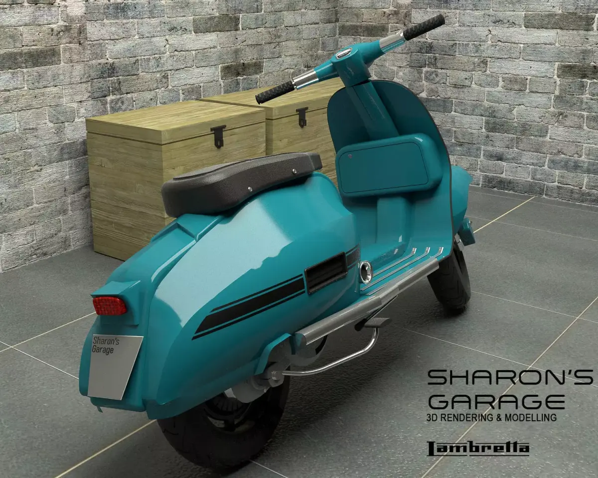 Scooter - Lambretta Low-poly 3D model