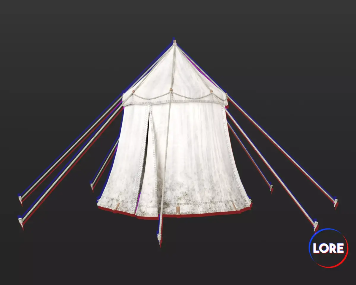Medieval Common Camp Tent Medium Low-poly 3D model
