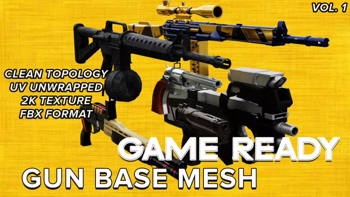 GUN COLLECTION  Free low-poly 3D model