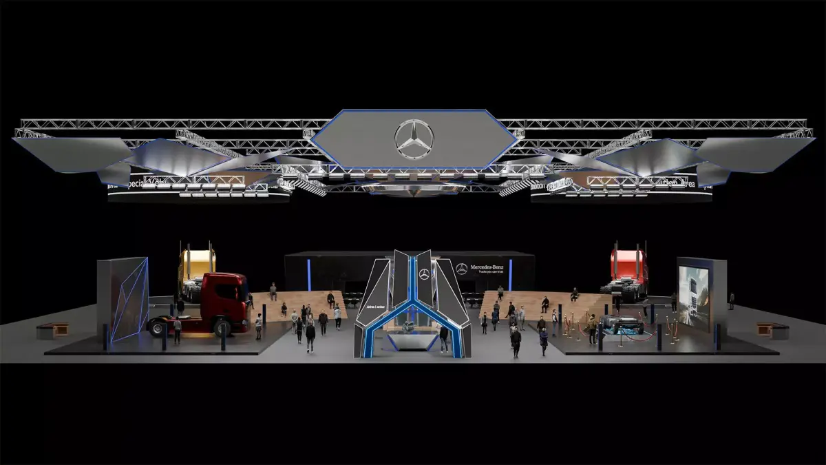 benz heavy truck exhibition design 3D model