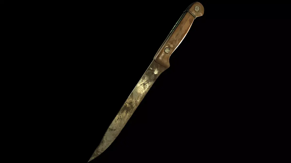 kitchen knife damage Low-poly 3D model