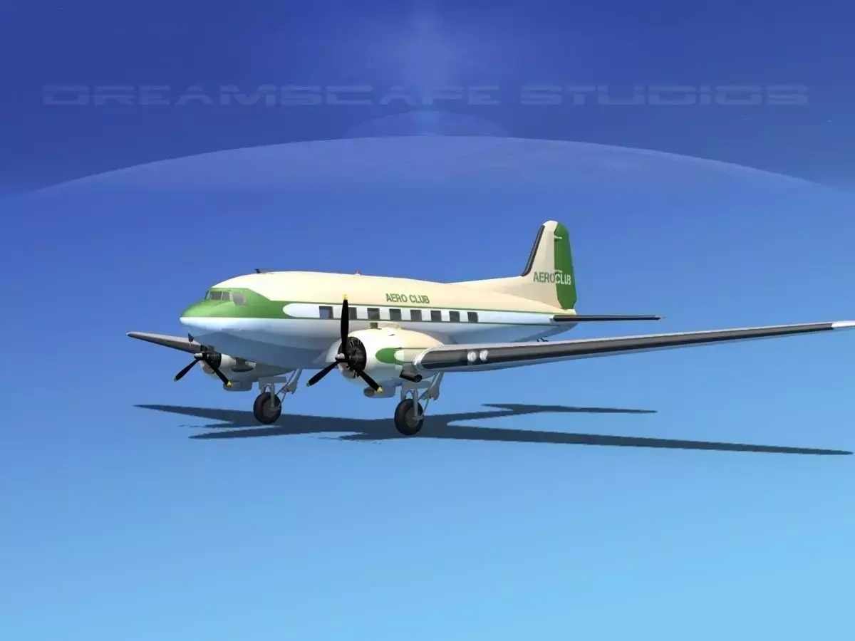 Douglas DC-3 Aero Club 3D model