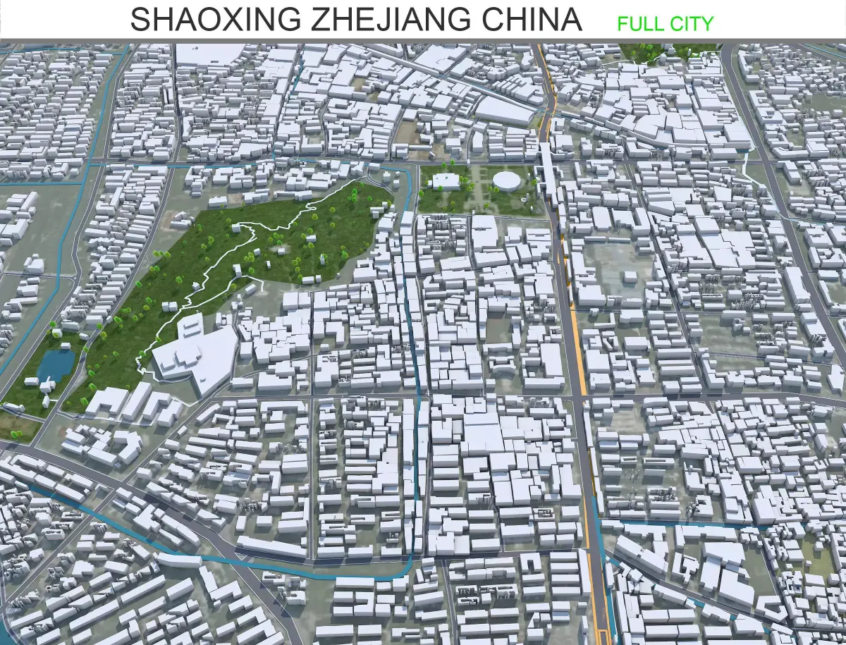 Shaoxing Zhejiang China 70km AI Low-poly 3D model