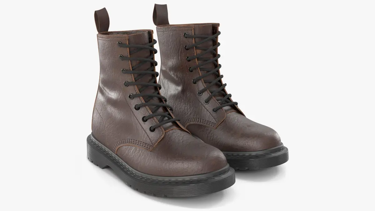 Rocker Lace Up Boots Brown 3D model