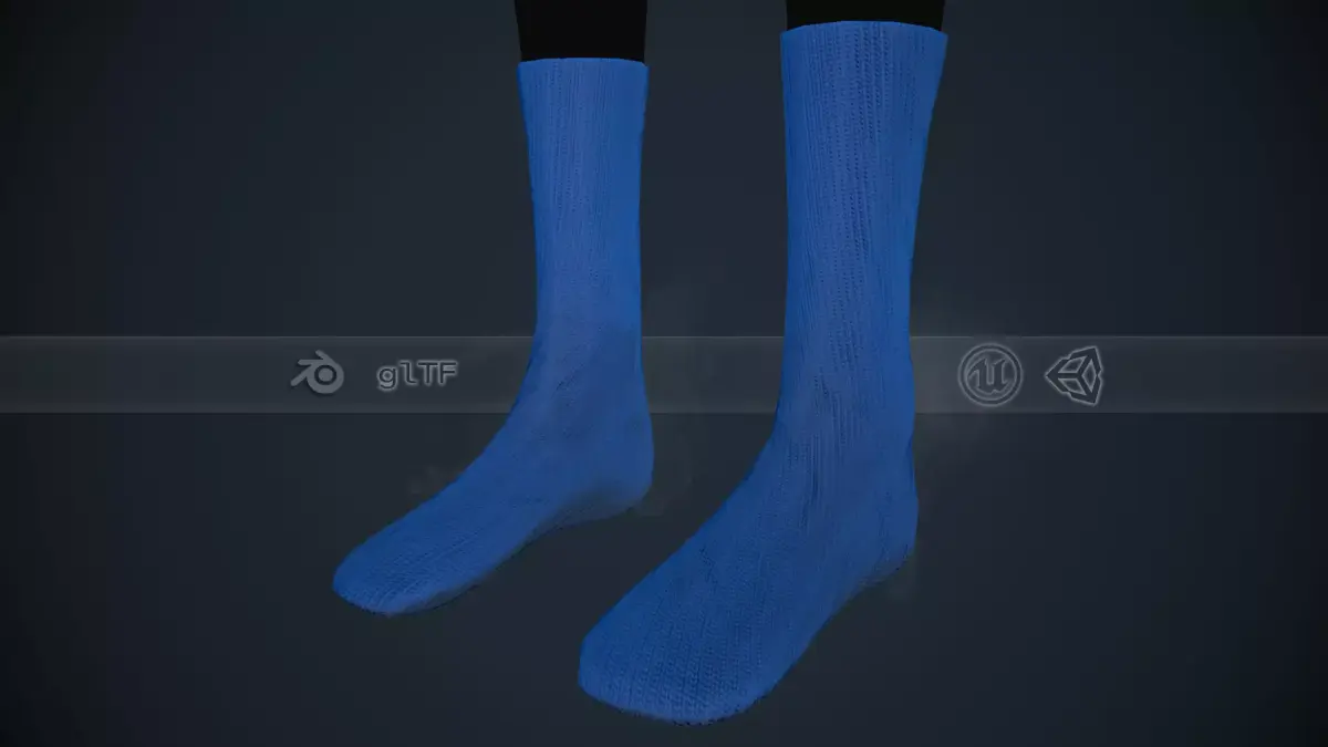 Blue Socks Style 3 Low-poly 3D model