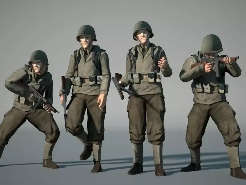 WW2 US-Soldier Low-poly 3D model