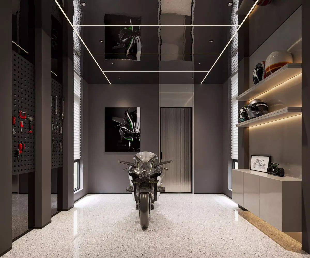 Motorcycle Garage Interior 3D model