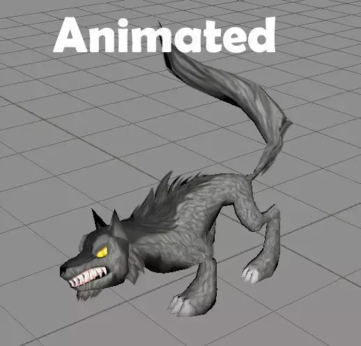 Wolf Rigged Animated Low Poly 3D model Low-poly 3D model