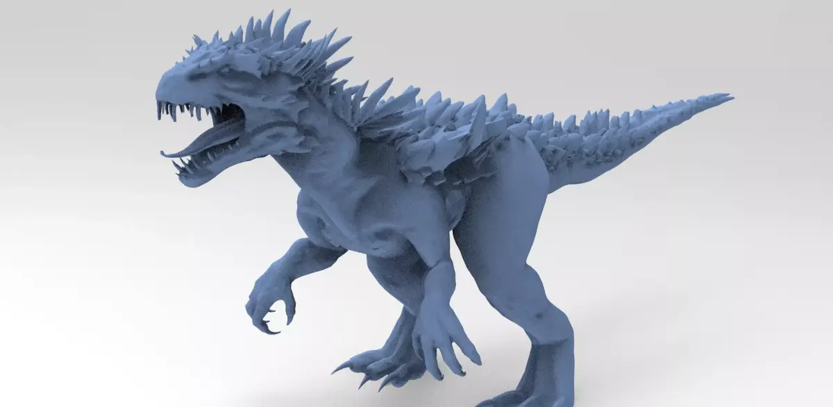 Dragon lizard Viking Dinosaur Statue Base 3D model