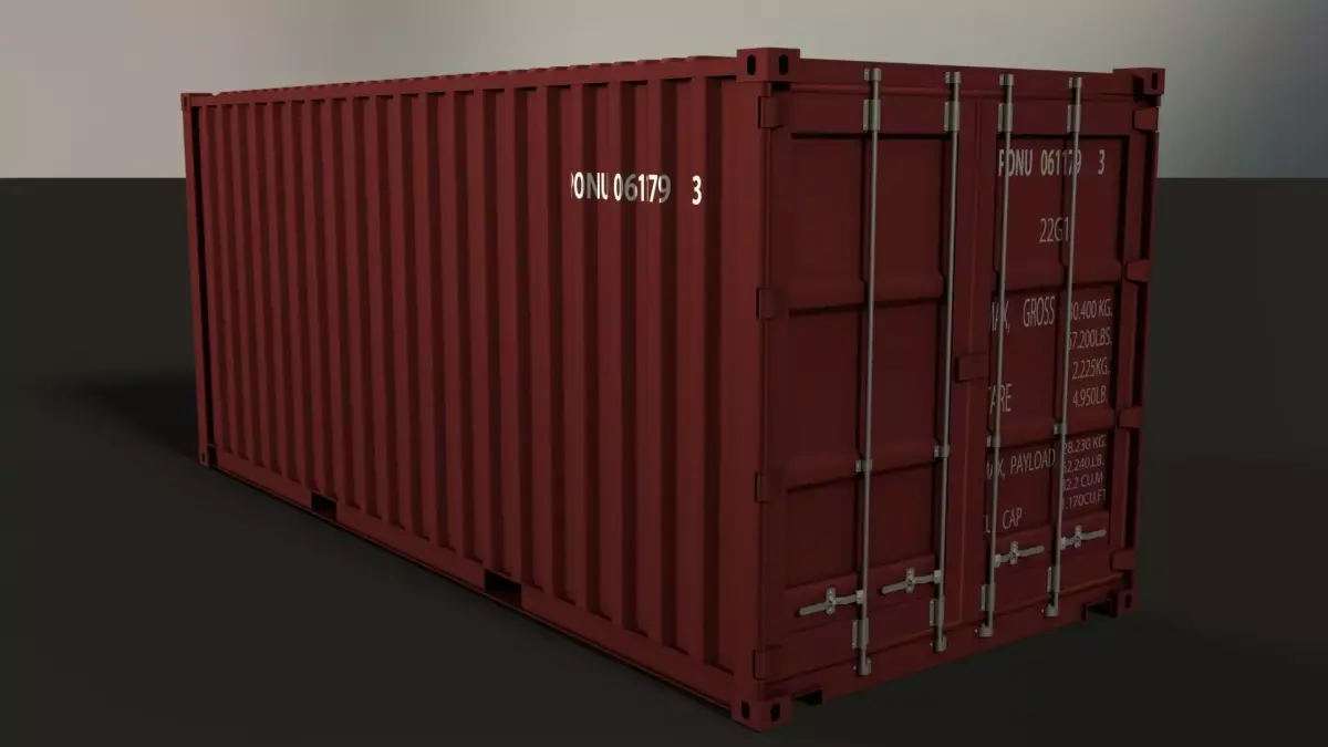20ft Shipping Container Low-poly 3D model