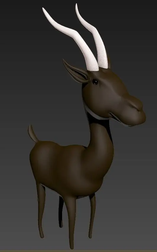 gazelle deer with long horns 3D model