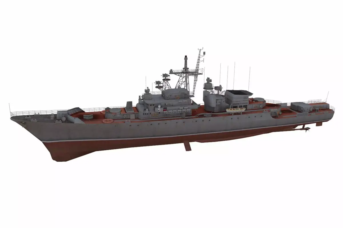 Krivak-class frigate Low-poly 3D model