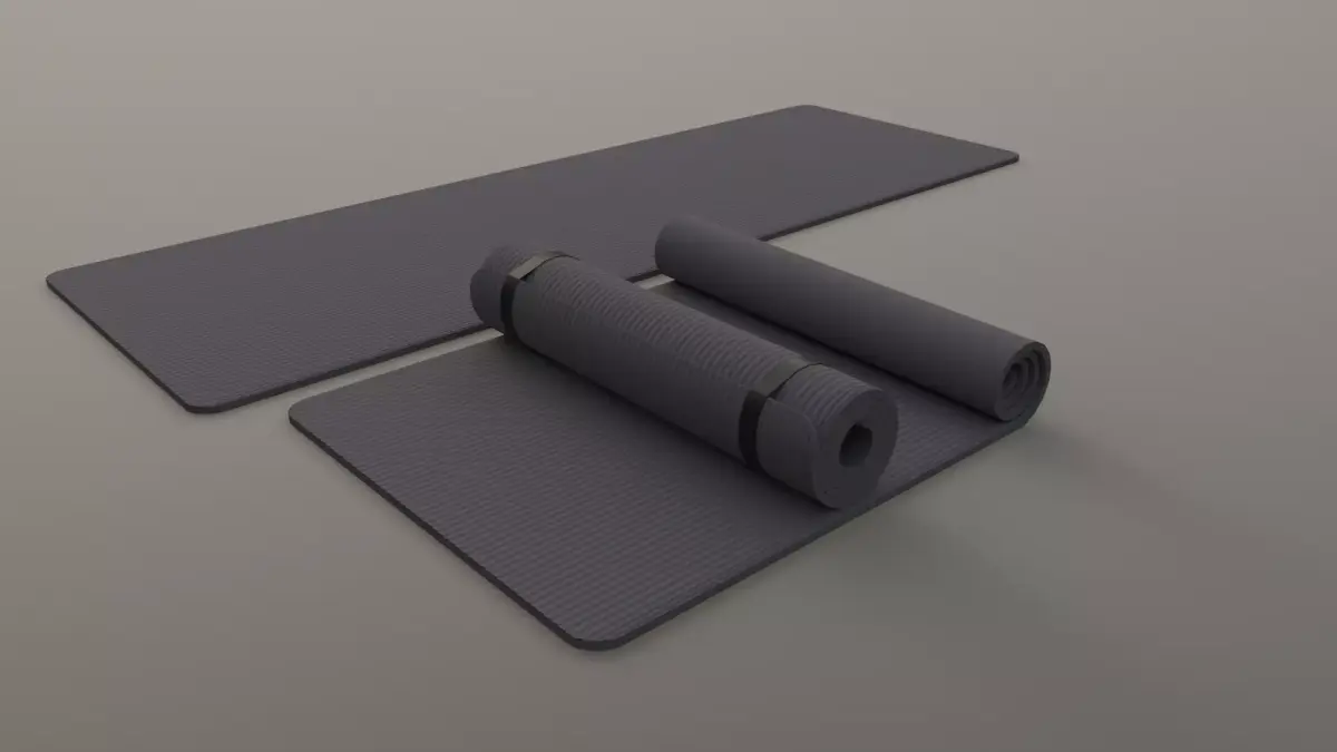 PBR Yoga Mat - Grey Low-poly 3D model