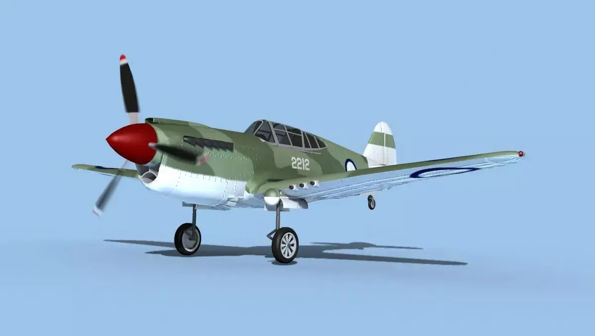 Curtiss P-40F Tomahawk V13 RNZAF 3D model
