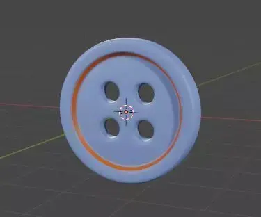 A Blue Orange Shirt Button 3D model