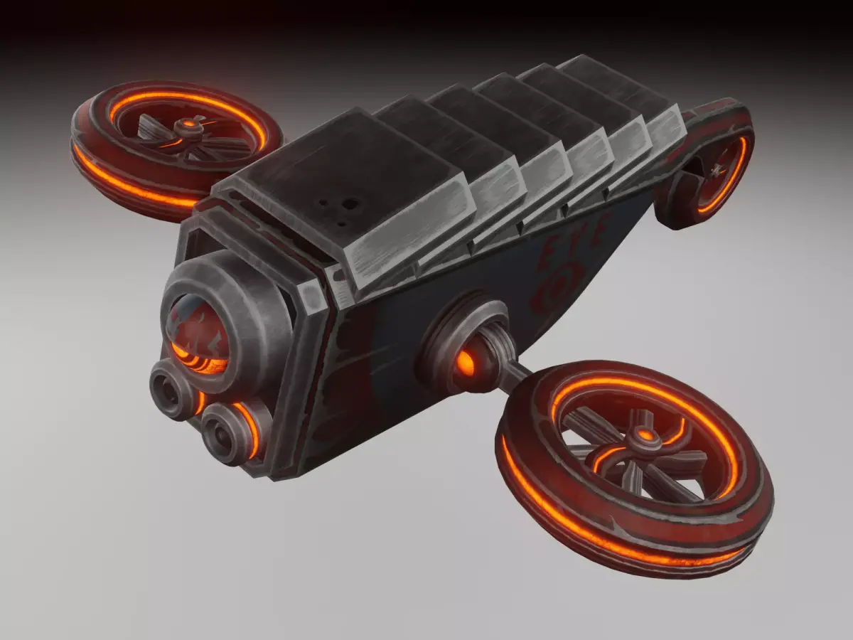 Sci-fi drone Low-poly 3D model from CGTrader