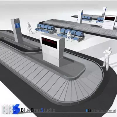 Airport baggage carousel 3D model
