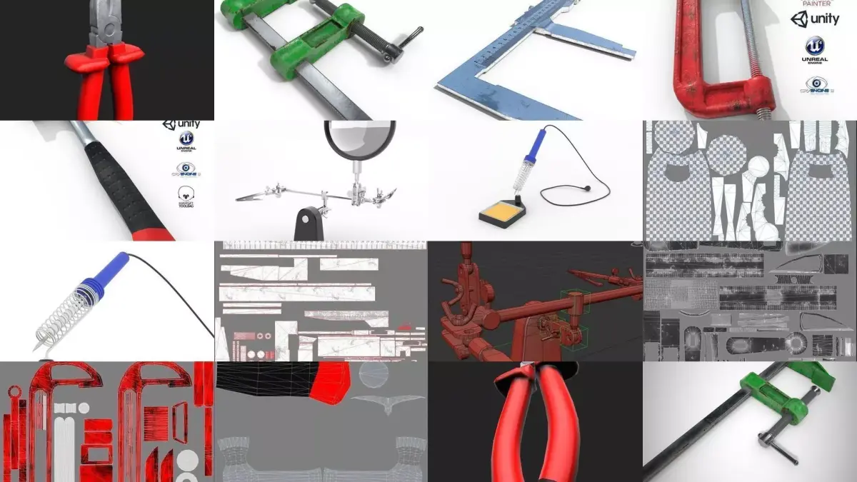 Construction and radio tools  3D Model Pack