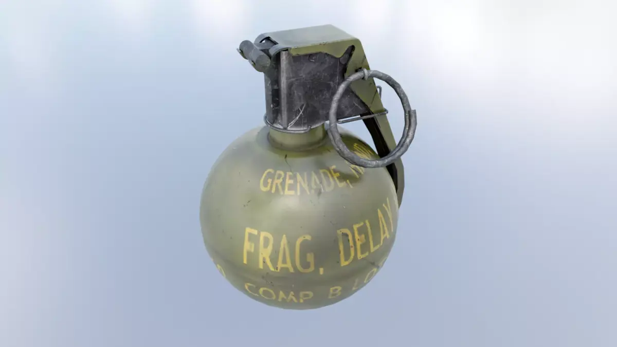 Army M-67 frag grenade  Low-poly 3D model