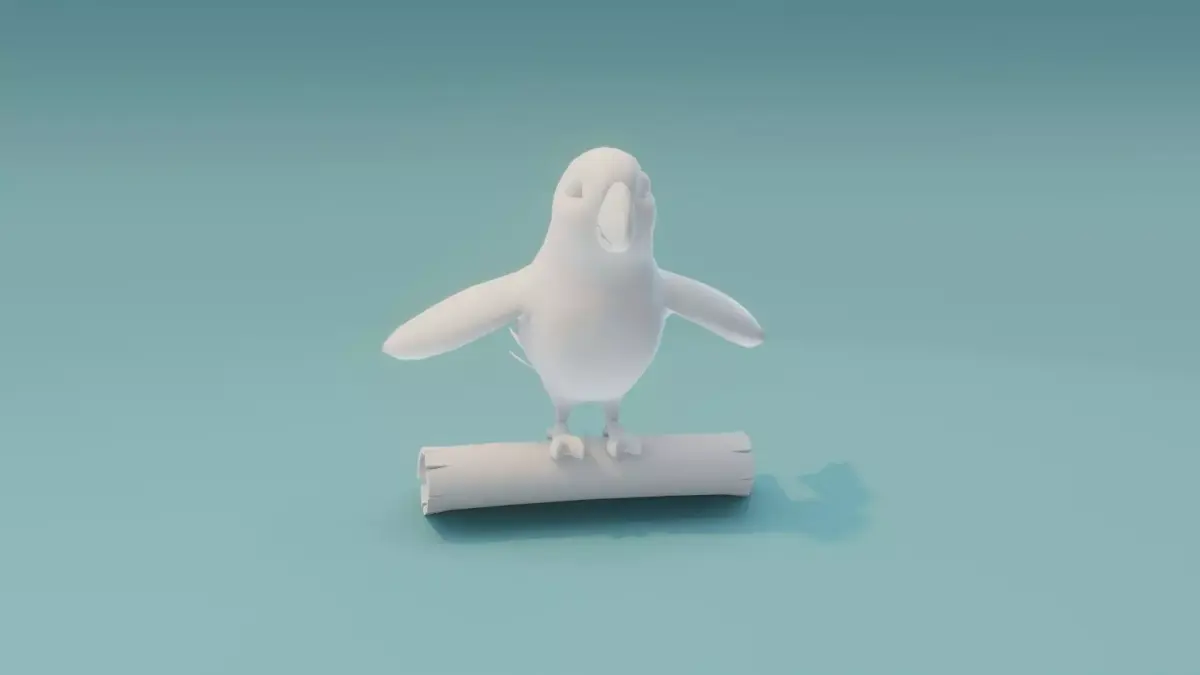 Cartoon Ara Parrot Animated and Rigged Base Mesh 3D Model Low-poly 3D model