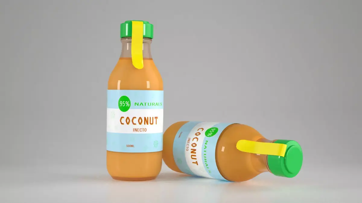 Juice Bottles Free low-poly 3D model