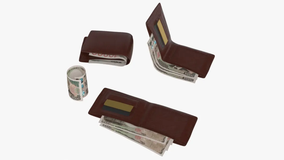 Japan 1000 Yen Wallet Money Purse 3D model
