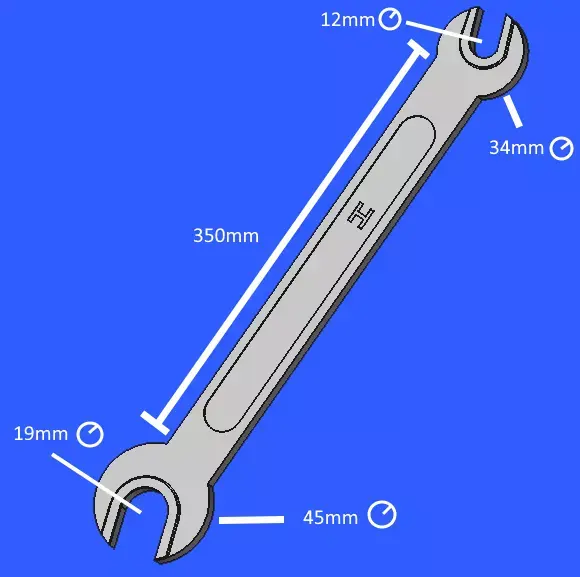 Low Poly Wrench - 3D Printable 3D print model