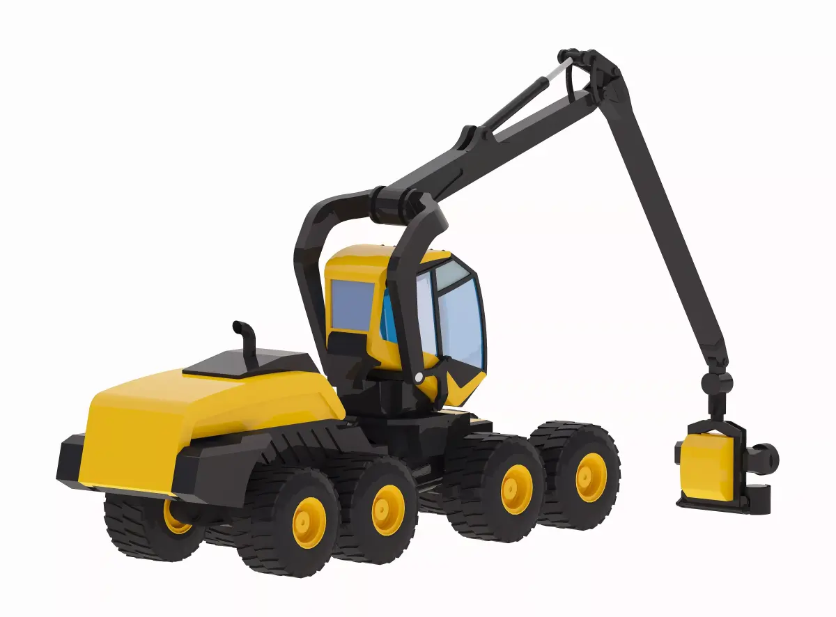 Harvester Forestry Scorpion Low-poly 3D model