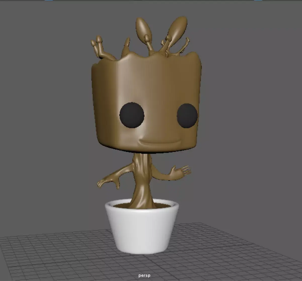 Groot Plant based off Pop Funko 3D model