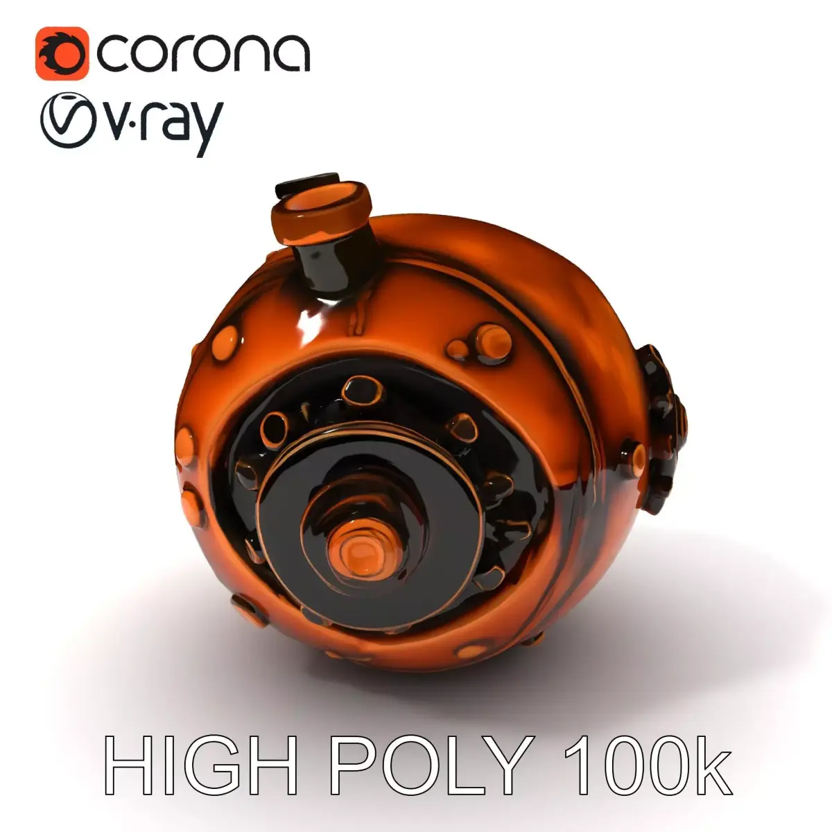 Steampunk Gear Orb Model Pack Low-poly 3D model
