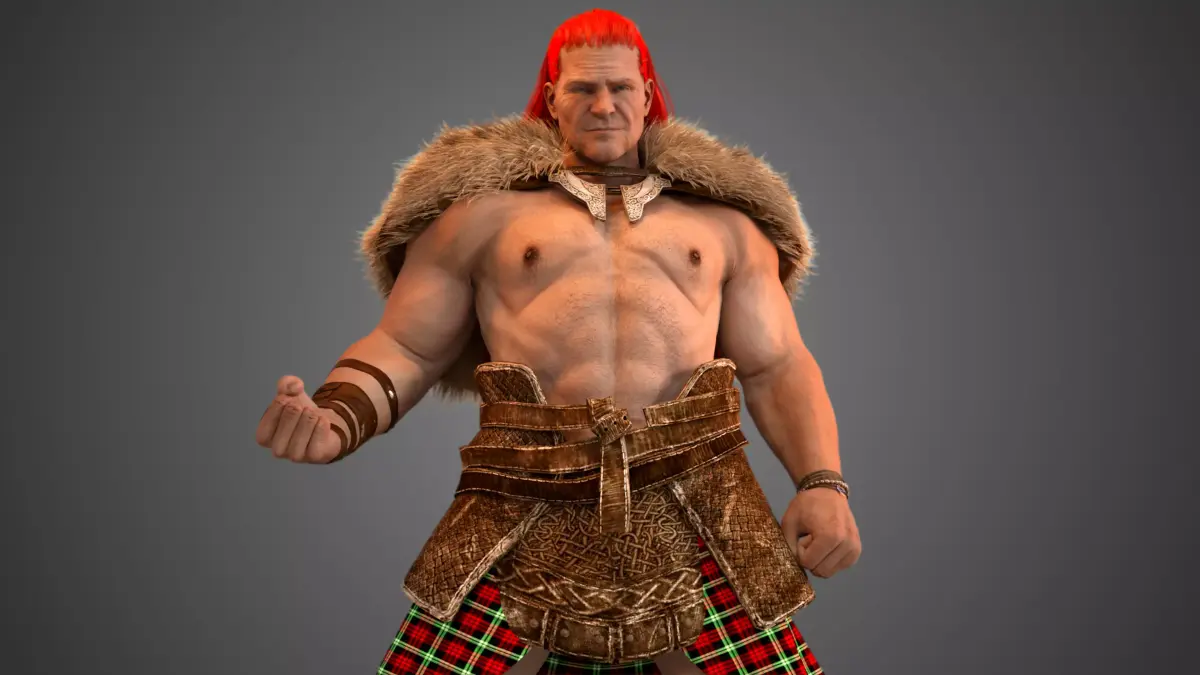 Gallowglass - Scottish Highlander Warrior Male 3D model
