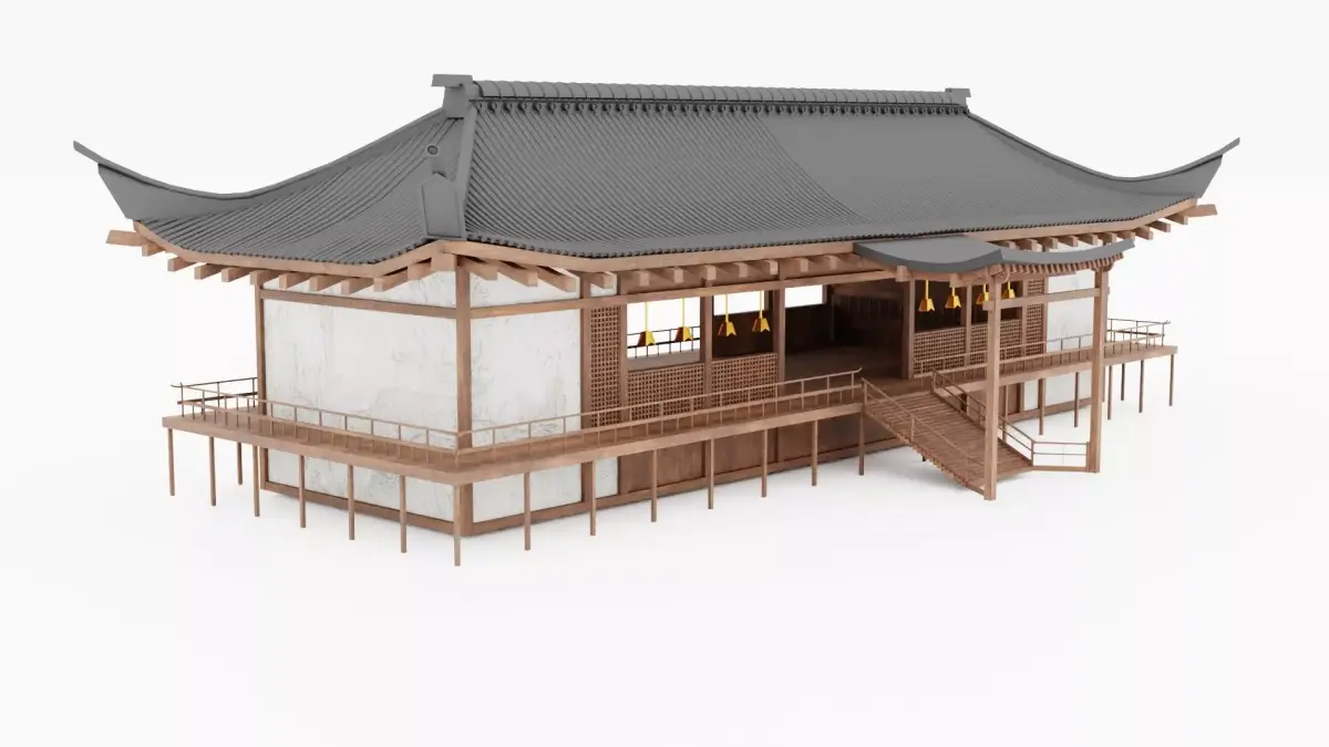 JAPAN TRADITIONAL BUILDING Low-poly 3D model