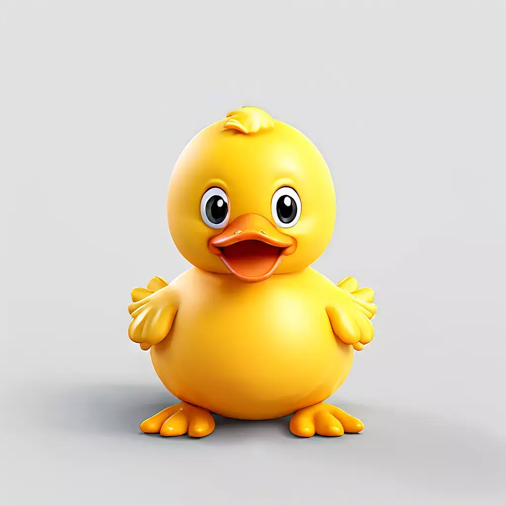 Cute Cartoon Duckling 3D Model Low-poly 3D model